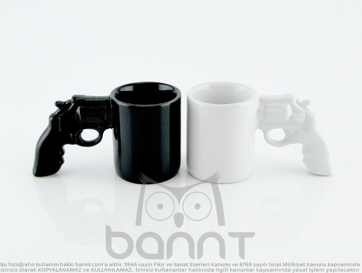 Silah Tasarımlı Kahve Fincanı Gun Man