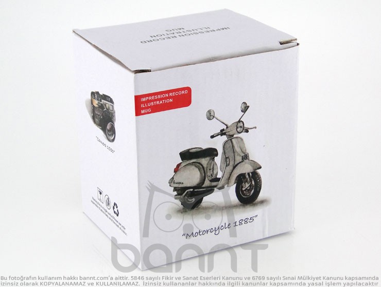 Vespa Motor Porselen Kupa Bardak Vespa Motor Porselen Kupa Bardak