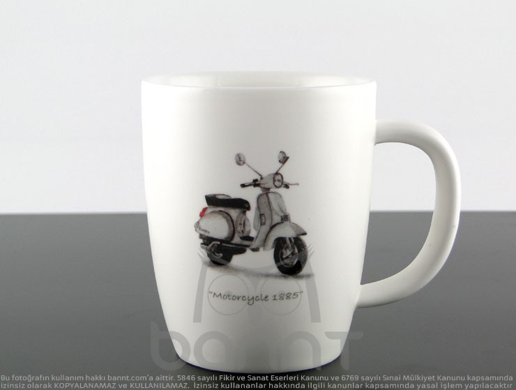 Vespa Motor Porselen Kupa Bardak Vespa Motor Porselen Kupa Bardak