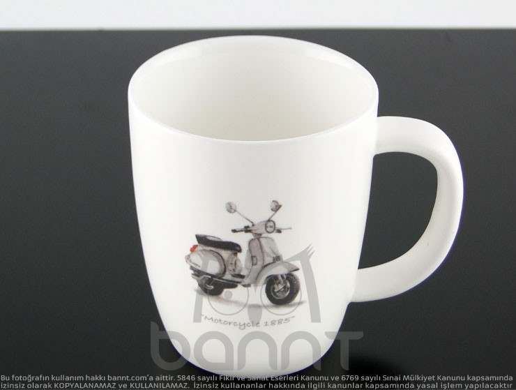 Vespa Motor Porselen Kupa Bardak Vespa Motor Porselen Kupa Bardak