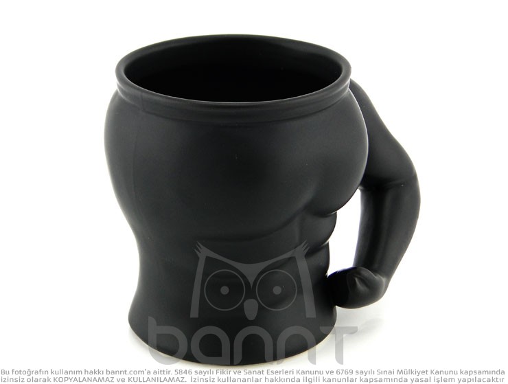 Muscle Mug Kaslı Adam Kupa Bardak (Siyah)