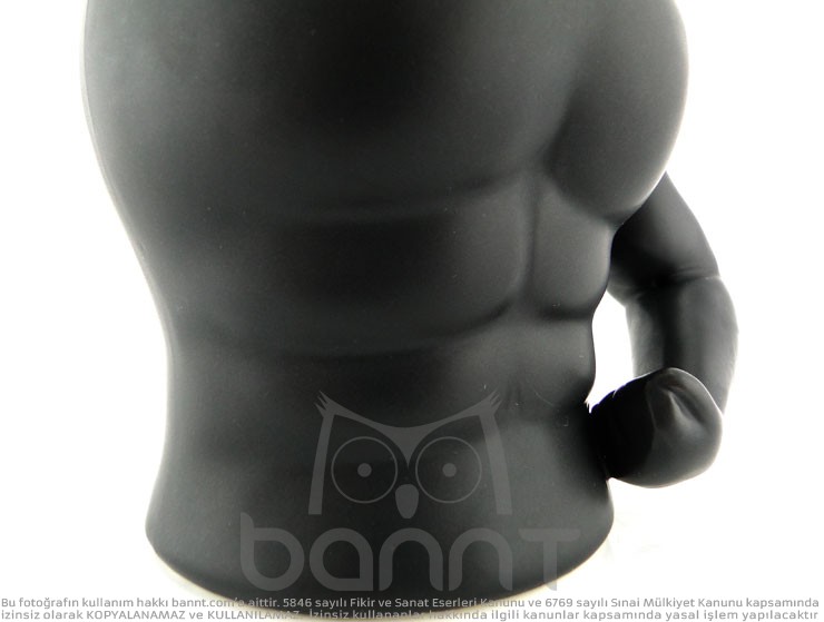 Muscle Mug Kaslı Adam Kupa Bardak (Siyah)