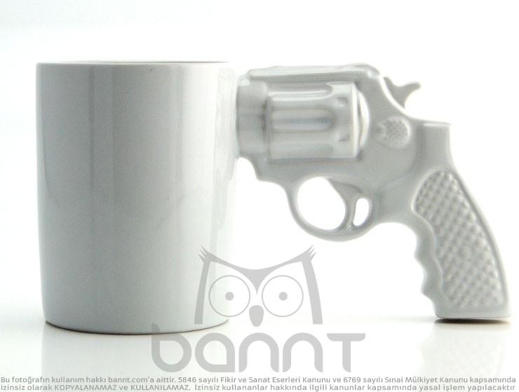 Gun Mug Altıpatlar Kupa Bardak Beyaz