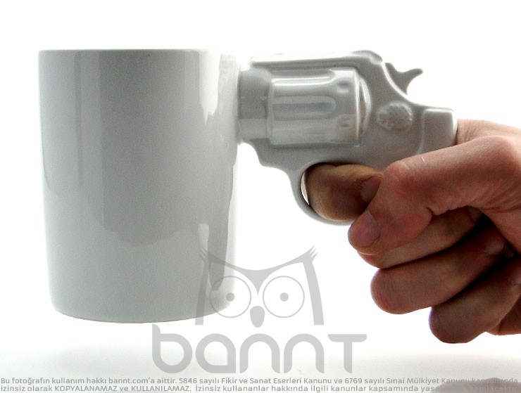 Gun Mug Altıpatlar Kupa Bardak Beyaz