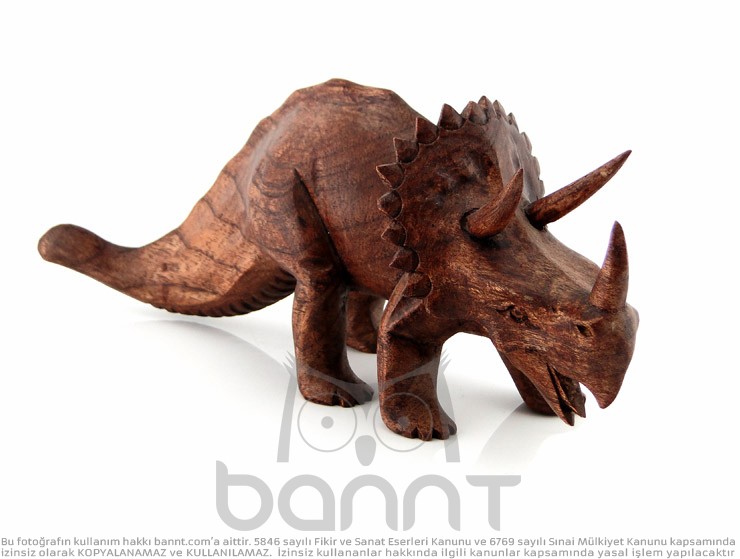 El Yapımı Ahşap Dinozor Anchiceratops