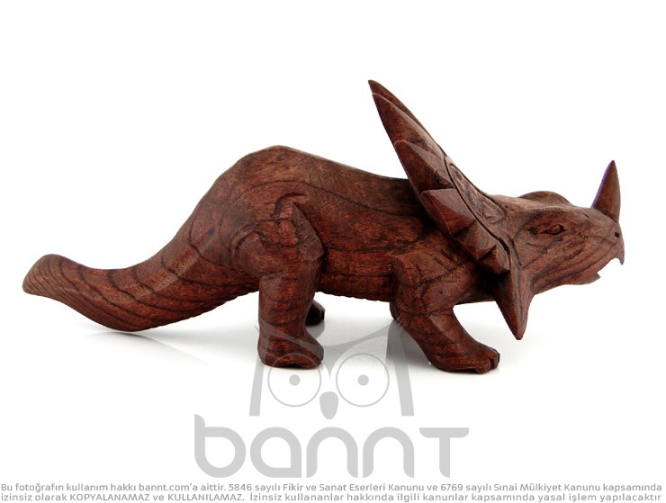 El Yapımı Ahşap Dinozor Styracosaurus