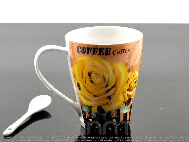 Coffee Rose Porselen Kupa Bardak