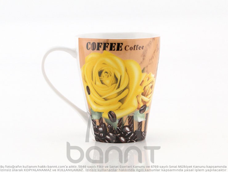 Coffee Rose Porselen Kupa Bardak
