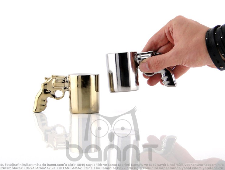 Gun Man Gold & Silver Fincan Takımı