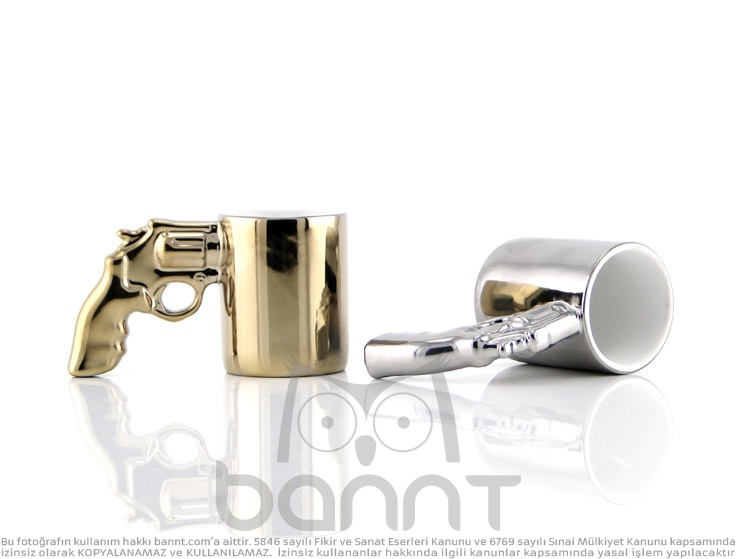 Gun Man Gold & Silver Fincan Takımı