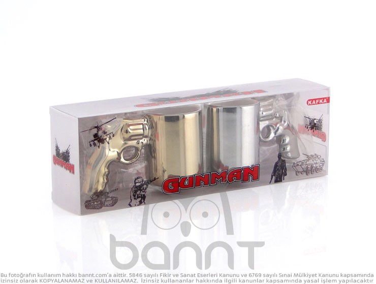 Gun Man Gold & Silver Fincan Takımı