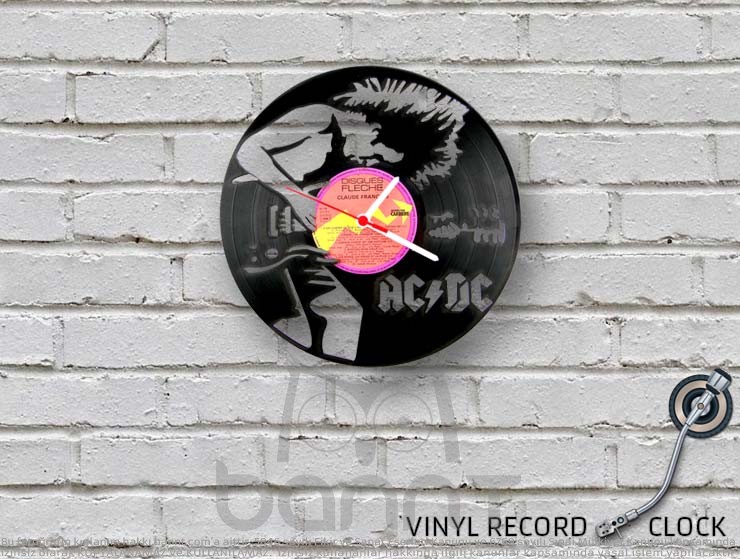 AC/DC Vinyl Record Duvar Saati