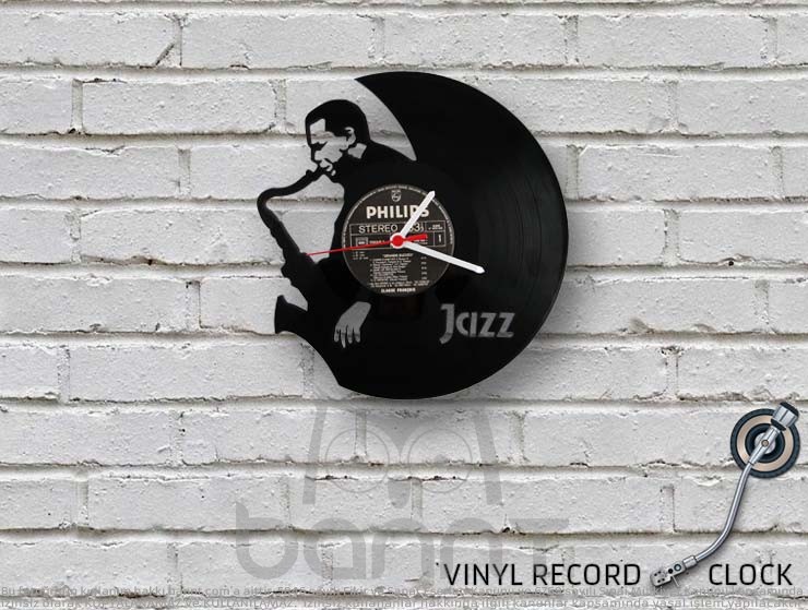 Jazz Vinyl Record Duvar Saati