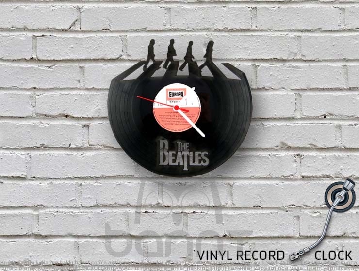The Beatles Vinyl Record Duvar Saati