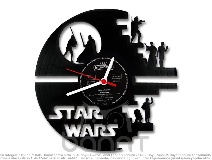 Star Wars Vinyl Record Duvar Saati II