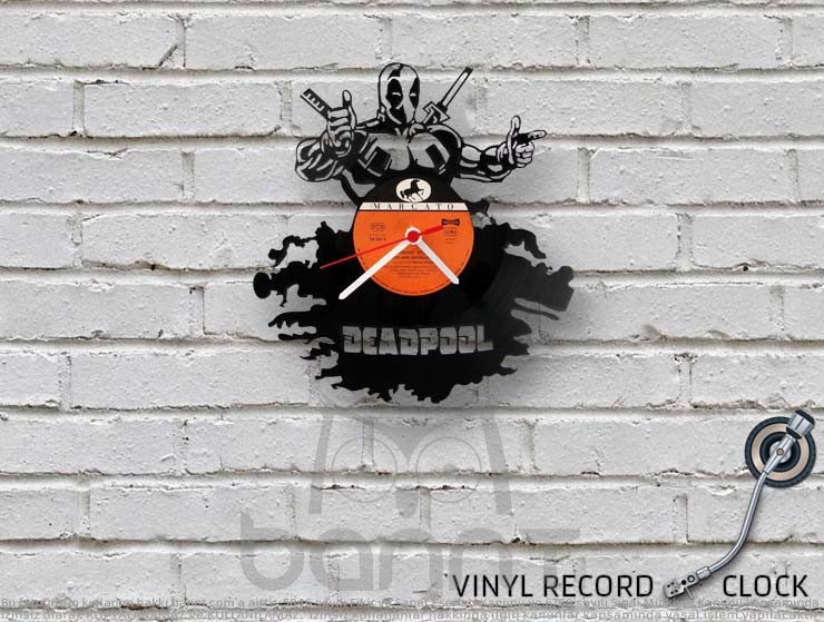 Deadpool Vinyl Record Duvar Saati