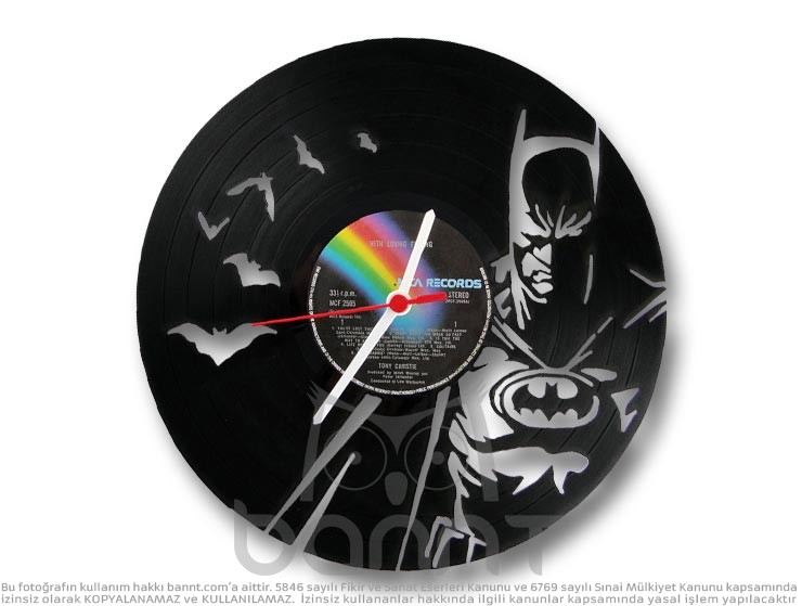 Batman Vinyl Record Duvar Saati