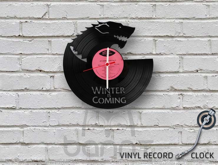 Game of Thrones Vinyl Record Duvar Saati Game of Thrones Vinyl Record Duvar Saati