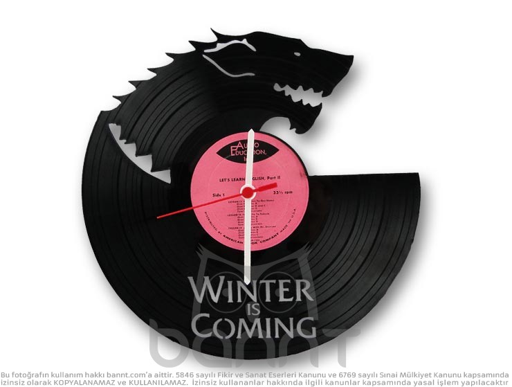 Game of Thrones Vinyl Record Duvar Saati Game of Thrones Vinyl Record Duvar Saati