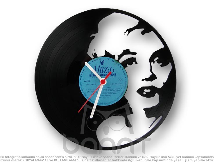 Marilyn Monroe Vinyl Record Duvar Saati