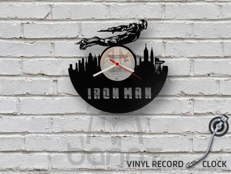 Iron Man Vinyl Record Duvar Saati