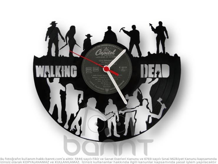 Walking Dead Vinyl Record Duvar Saati