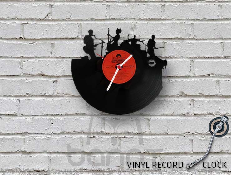 Blues Band Vinyl Record Duvar Saati