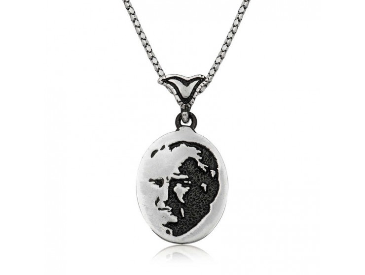 Gümüş Atatürk Silüeti Kolye Gümüş Atatürk Silüeti Kolye