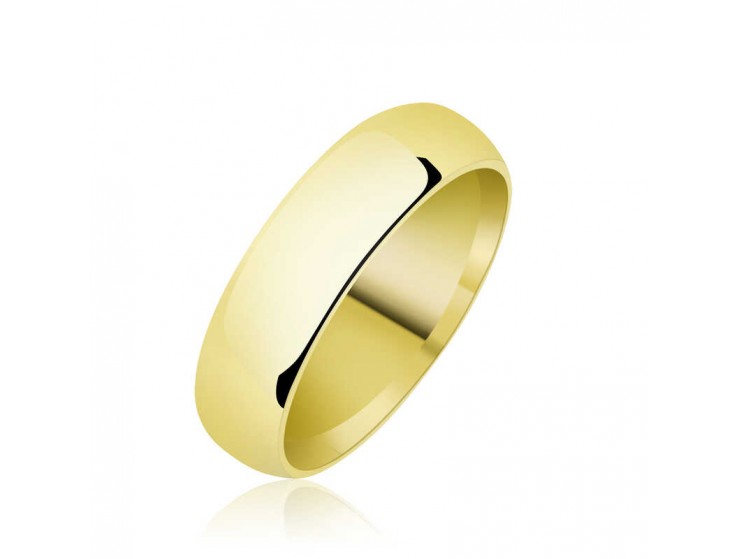 5 mm Düz Bombeli Gold Gümüş Alyans 5 mm Düz Bombeli Gold Gümüş Alyans