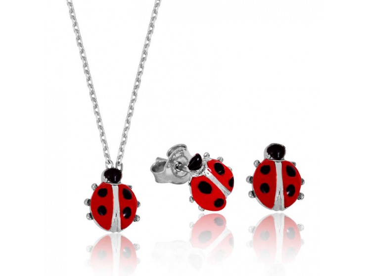 Gümüş Uğur Böceği Bayan Set Gümüş Uğur Böceği Bayan Set