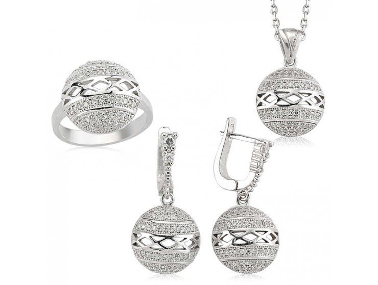 Gümüş Yuvarlak Bayan Set Gümüş Yuvarlak Bayan Set