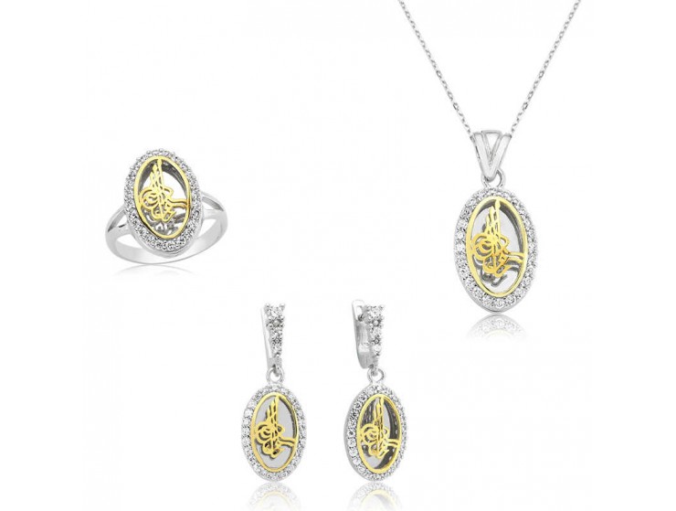 Gümüş Tuğra Bayan Set Gümüş Tuğra Bayan Set