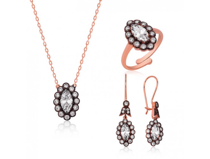 Gümüş Elmas Montür Bayan Set Gümüş Elmas Montür Bayan Set