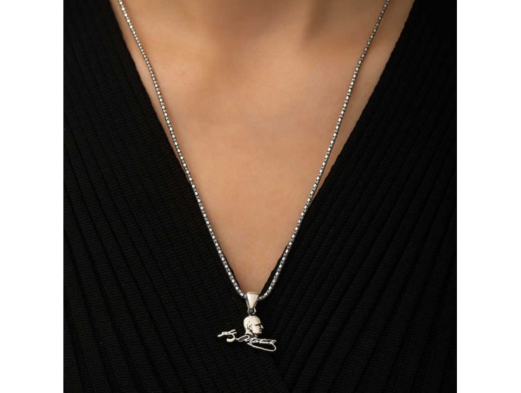 Gümüş Kemal Atatürk Unisex Kolye Gümüş Kemal Atatürk Unisex Kolye