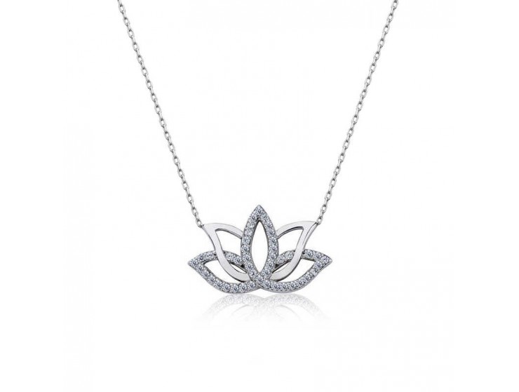 Gümüş Lotus Çiçeği Kolye Gümüş Lotus Çiçeği Kolye