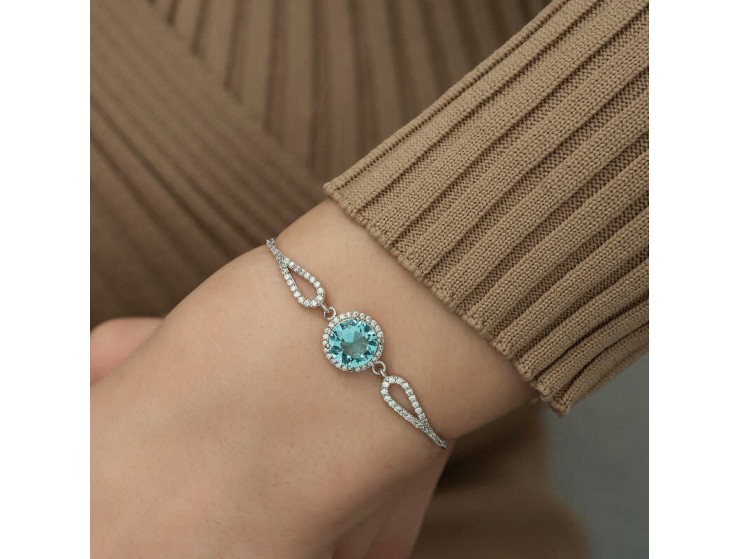 Gümüş Aquamarine Bileklik Gümüş Aquamarine Bileklik