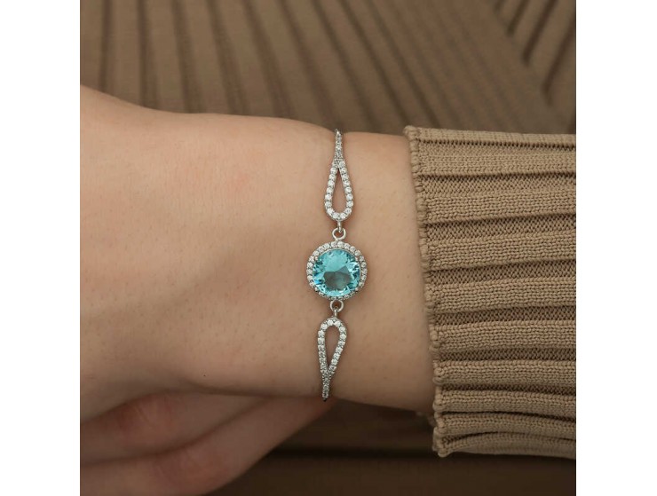 Gümüş Aquamarine Bileklik Gümüş Aquamarine Bileklik