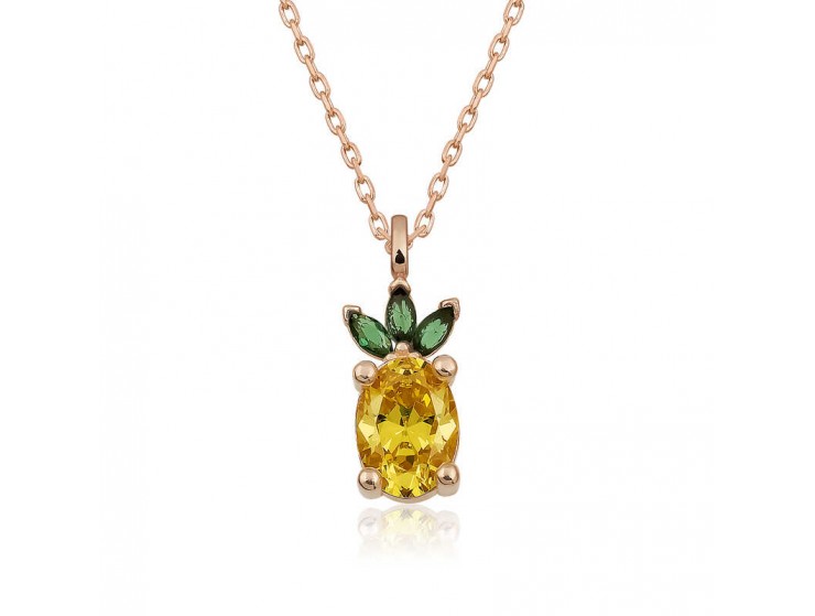 Gümüş Ananas Figür Meyve Kolye Gümüş Ananas Figür Meyve Kolye
