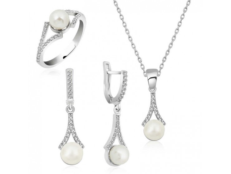 Gümüş İncili Bayan Set Gümüş İncili Bayan Set