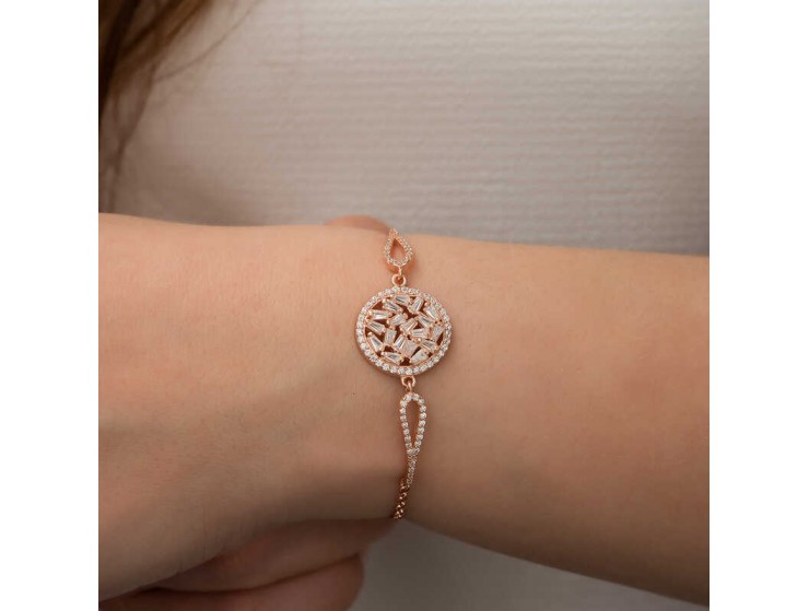 Gümüş Rose Baget Taşlı Bileklik Gümüş Rose Baget Taşlı Bileklik