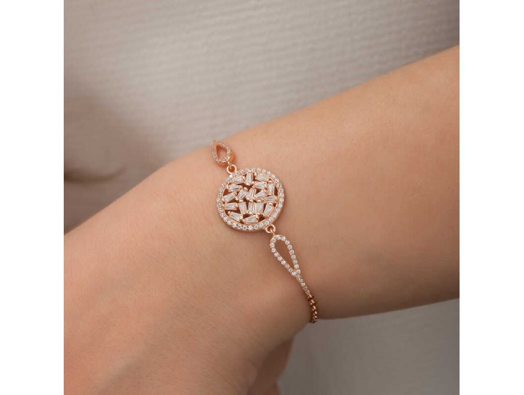 Gümüş Rose Baget Taşlı Bileklik Gümüş Rose Baget Taşlı Bileklik