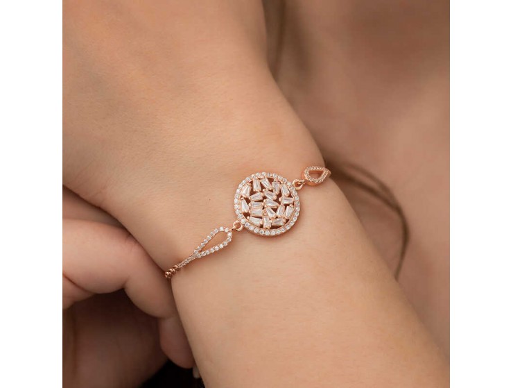 Gümüş Rose Baget Taşlı Bileklik Gümüş Rose Baget Taşlı Bileklik
