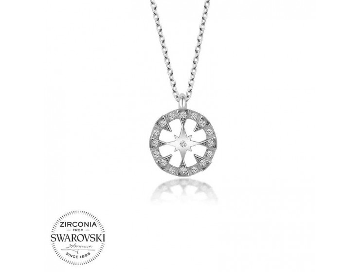 Swarovski Taşlı Gümüş Çember Bayan Kolye Swarovski Taşlı Gümüş Çember Bayan Kolye