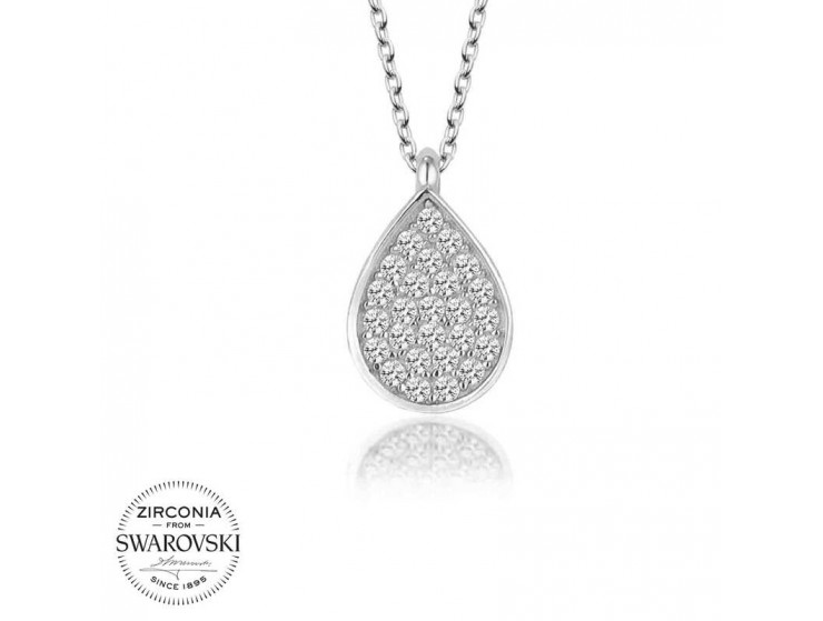 Swarovski Taşlı Gümüş Damla Bayan Kolye Swarovski Taşlı Gümüş Damla Bayan Kolye