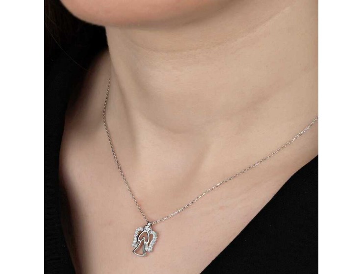 Swarovski Taşlı Gümüş Melek Kolye Swarovski Taşlı Gümüş Melek Kolye