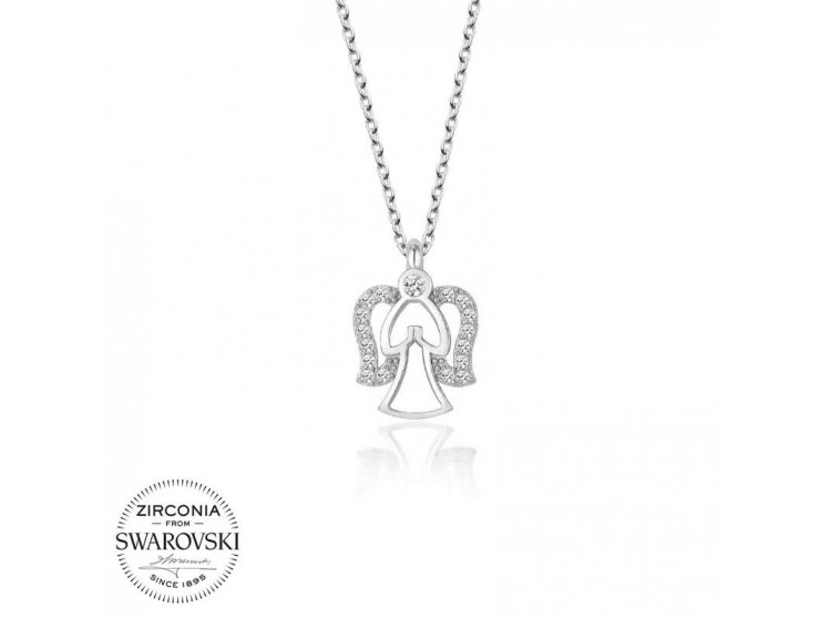 Swarovski Taşlı Gümüş Melek Kolye Swarovski Taşlı Gümüş Melek Kolye