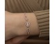 Gümüş Rose Oval Baget Bileklik Gümüş Rose Oval Baget Bileklik