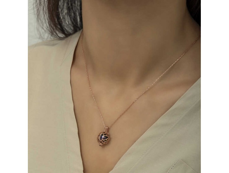 Gümüş Kafesli Lotus Kolye Gümüş Kafesli Lotus Kolye