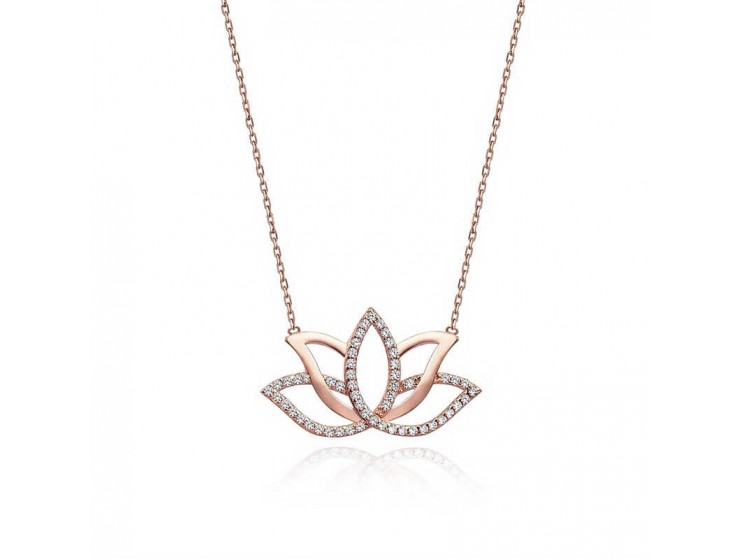 Gümüş Lotus Çiçeği Kolye Gümüş Lotus Çiçeği Kolye