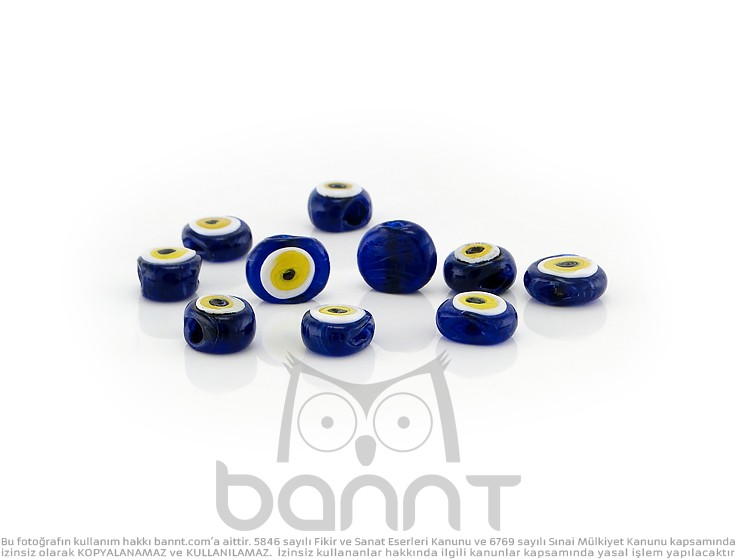 Dana Gözü Cam Nazar Boncuğu 15mm Dana Gözü Cam Nazar Boncuğu 15mm